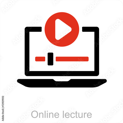 Online Lecture and education icon concept