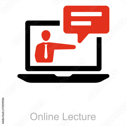 Online Lecture and education icon concept