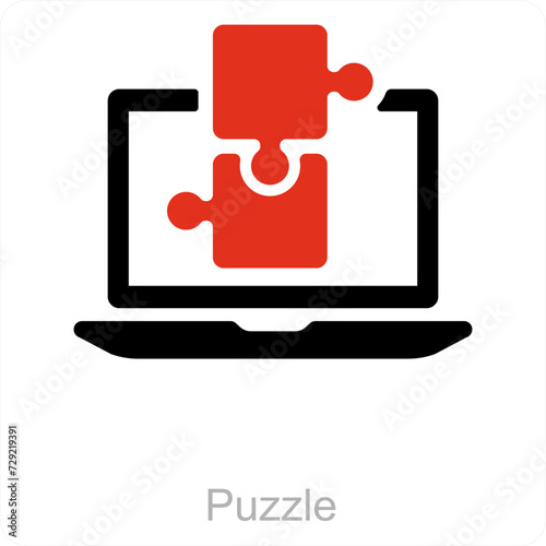 Puzzle and education icon concept