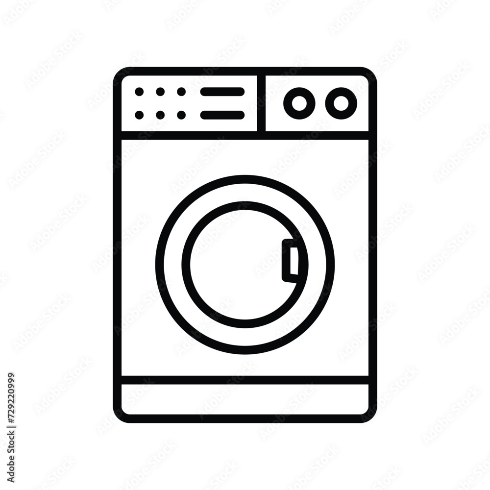 washing machine icon with white background vector stock illustration