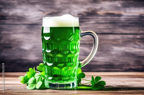 Green Beer with Shamrocks for St. Patrick's Day