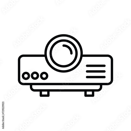 projector device icon with white background vector stock illustration