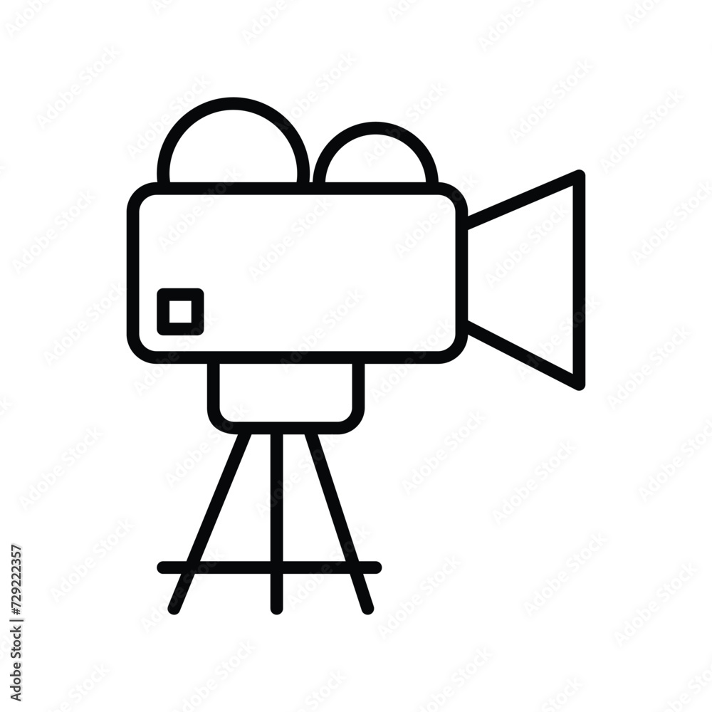 movie camera icon with white background vector stock illustration