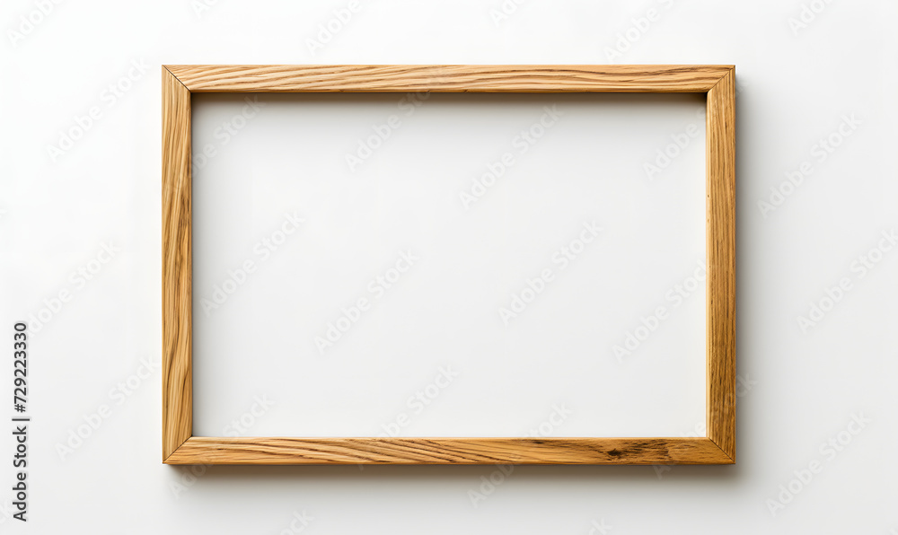 Modern oak solid wood picture frame isolated on white background, Generative AI Modern oak solid wood picture frame isolated on white background, Generative AI