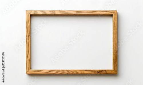 Modern oak solid wood picture frame isolated on white background, Generative AI © simba kim