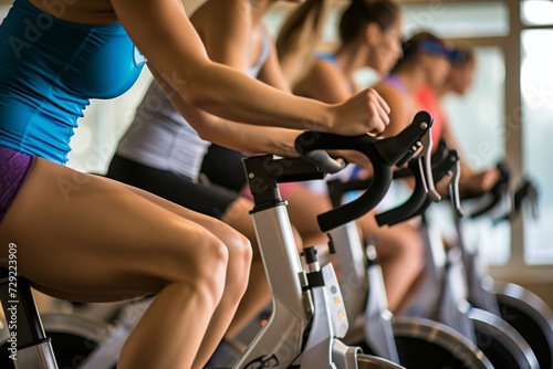spin class session with multiple participants