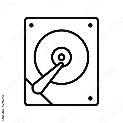 hard disk drive icon with white background vector stock illustration