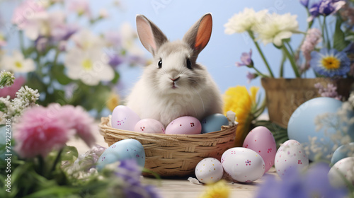 Easter card easter bunny with eggs © Anaya