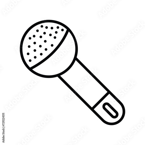 mike icon with white background vector stock illustration