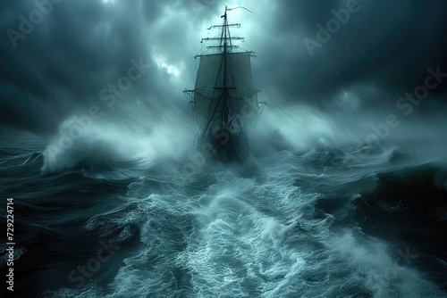 The sailor and fisherman bravely navigated through the stormy sea