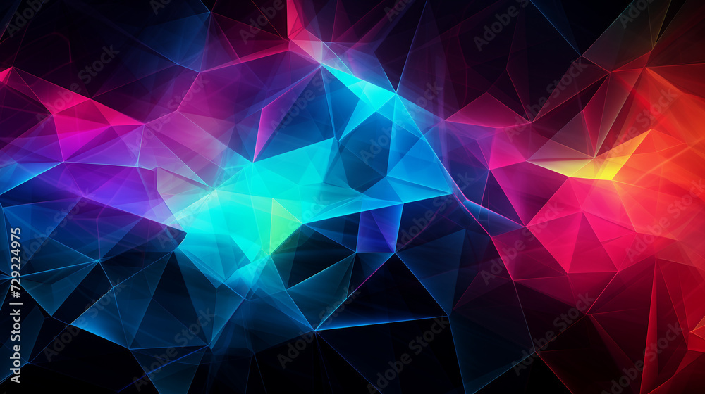 Fototapeta premium Colorful Neon Abstract Background With Black Background