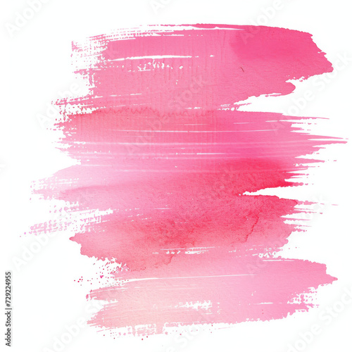 pink watercolor brush strokes isolated on a white background