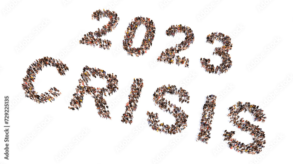 Concept or conceptual large community of people forming 2023 year. 3d illustration metaphor for celebration, festive, party, hope, future, prosperity, health and luck, business and teamwork Concept or conceptual large community of people forming 2023 year. 3d illustration metaphor for celebration, festive, party, hope, future, prosperity, health and luck, business and teamwork