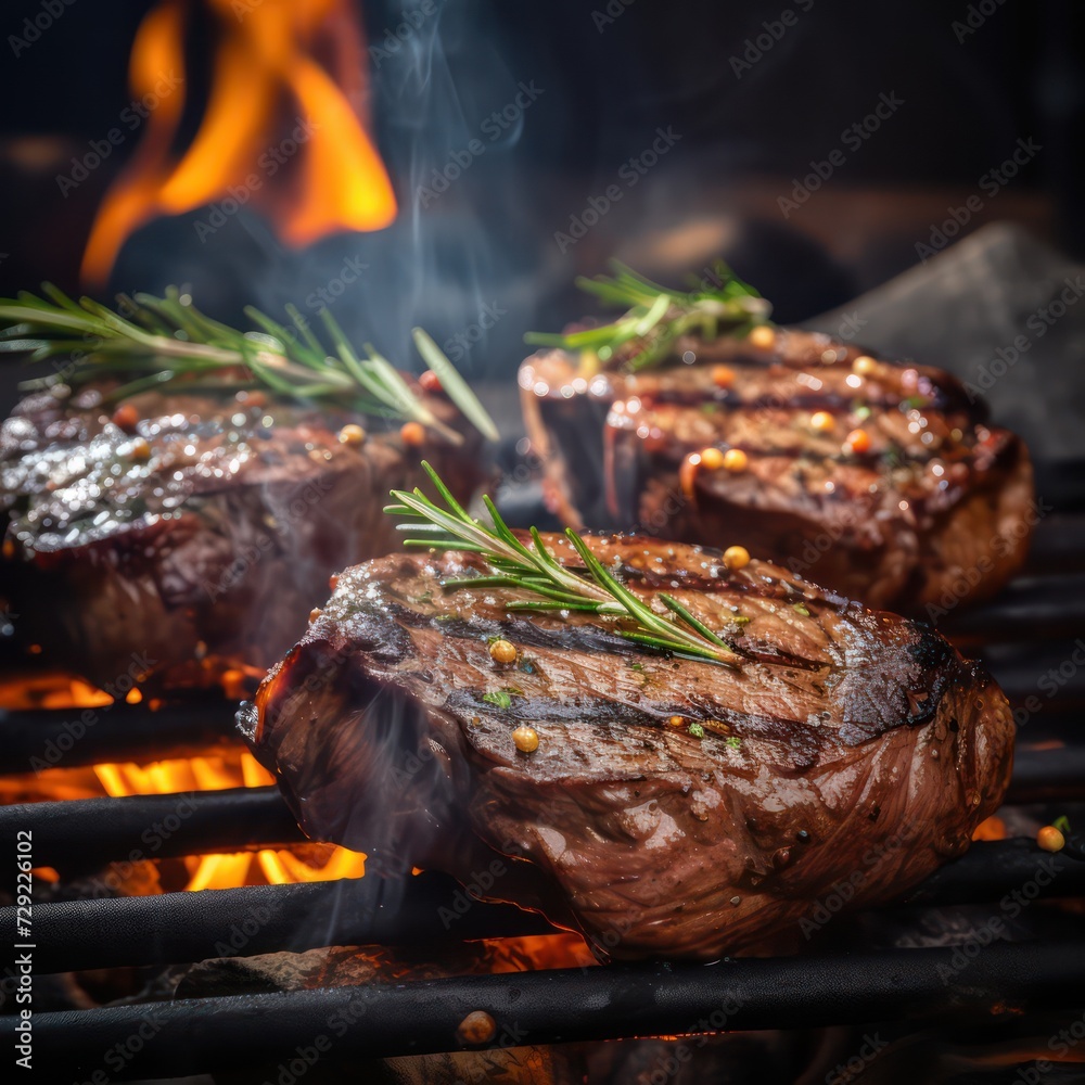 Grilled beef steak with spices. Food Photography Grilled beef steak with spices. Food Photography