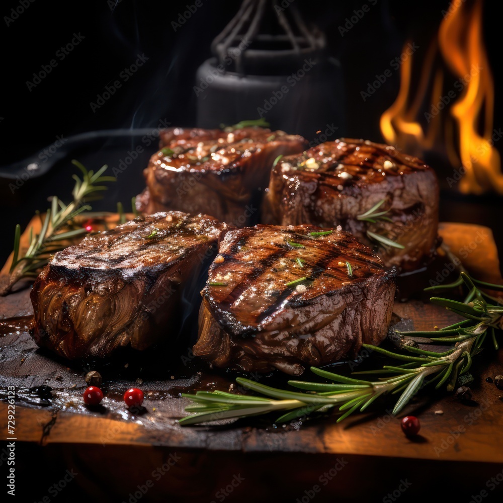 Grilled beef steak with spices. Food Photography Grilled beef steak with spices. Food Photography