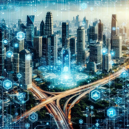 The secret city of artificial intelligence cybernetic city.