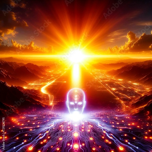 AI Singularity Sunrise rare environment
