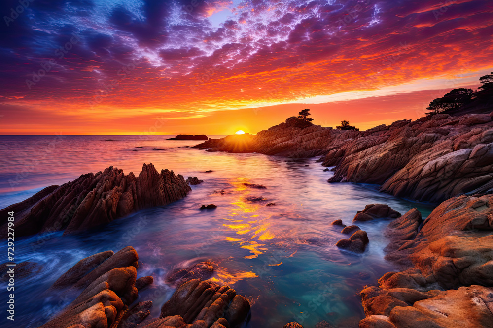 Sea Nature Wallpaper Backgrounds Colorful Sky Pic and Stone image with this nice outdoor capture