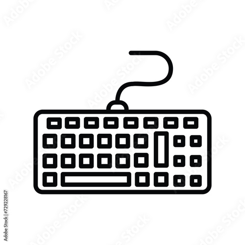 keyboard icon with white background vector stock illustration