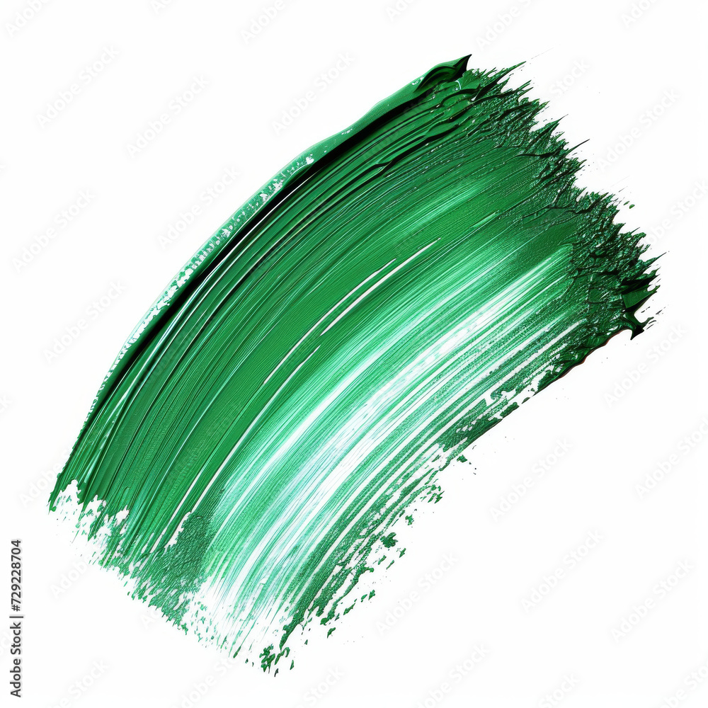 green watercolor brush strokes isolated on a white background