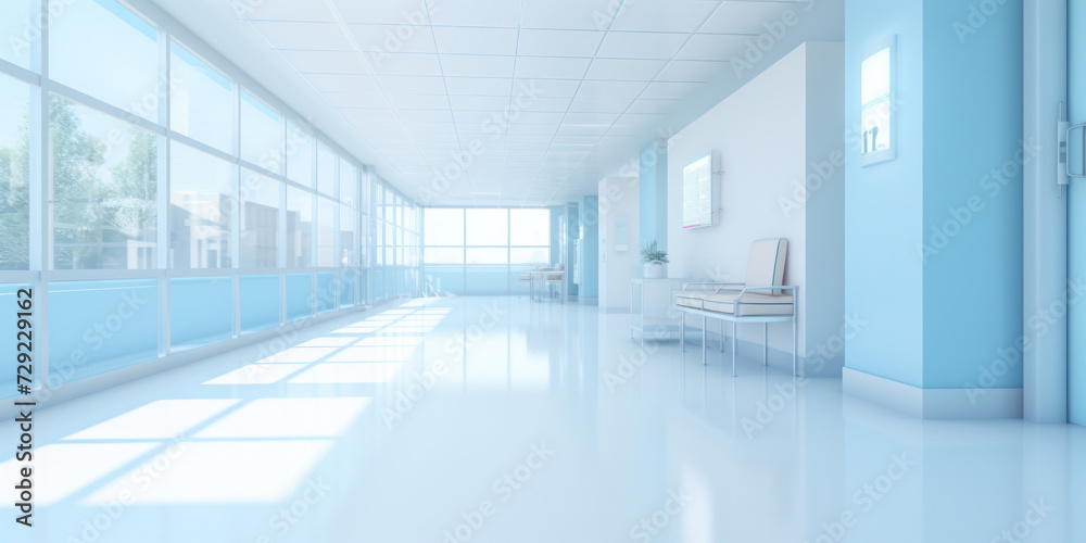 Blurred background of Hospital hallway. medicine concept.