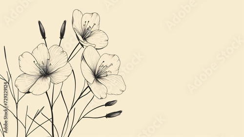 Black and white line drawing jasmine