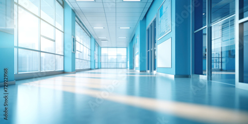 Blurred background of Hospital hallway. medicine concept.