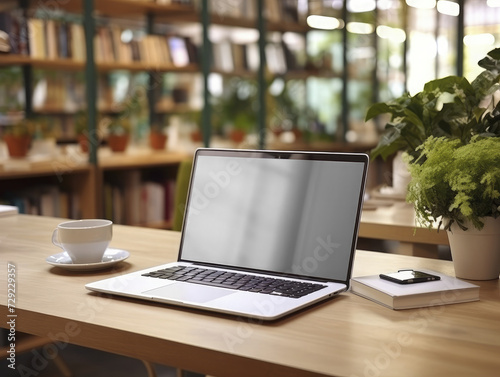 mockup image of laptop with blank transparent screen, PNG