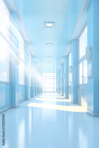 Blurred background of Hospital hallway. medicine concept.