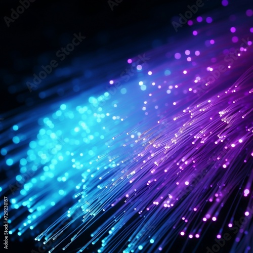 Abstract digital background. Optical fiber of digital communication. Vector illustration on a dark background is an optical fiber with a stream of information.