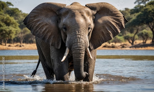 Sanctuary Rhythms: African Bush Elephant's Savanna Symphony © bellart