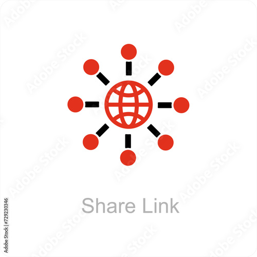 share link and network icon concept
