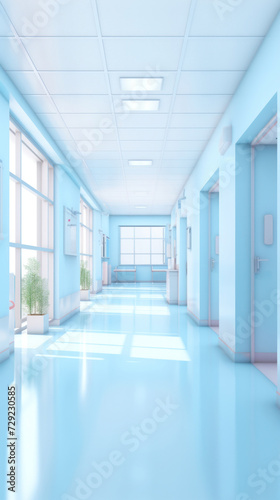 Blurred background of Hospital hallway. medicine concept.