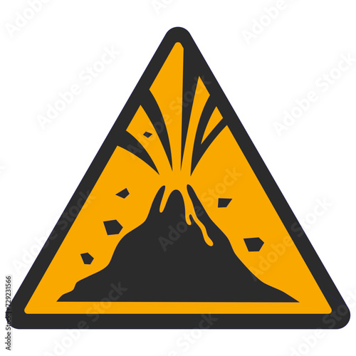 WARNING PICTOGRAM, WARNING; ACTIVE VOLCANO ZONE ISO 7010 - W075, SVG