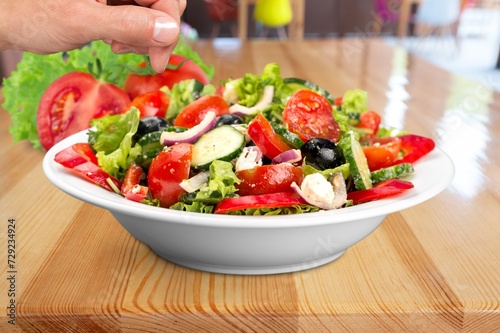 fresh tasty vegetable salad for healthy eating.