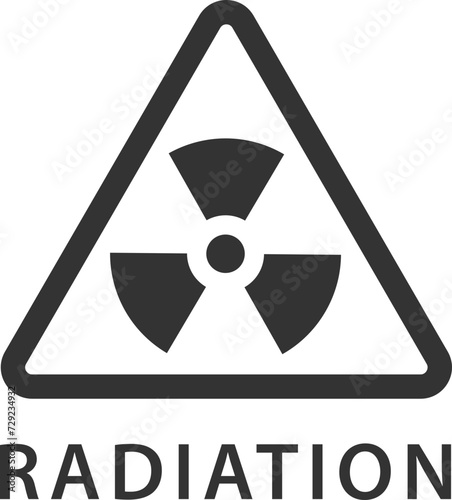 Radiation icon vector. Warning radioactive sign danger symbol.