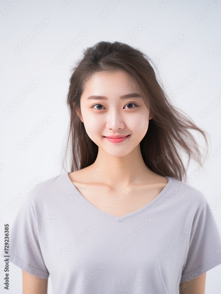Asian woman exudes relaxation in traditional pajamas, standing gracefully in a serene mood. Generative AI. Asian woman exudes relaxation in traditional pajamas, standing gracefully in a serene mood. Generative AI.