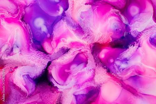 Vibrant pink and purple abstract ink patterns photo