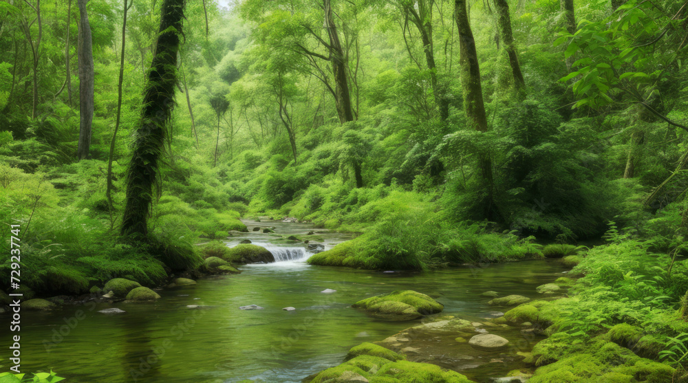 views of the forest and rivers with clear water views of the forest and rivers with clear water