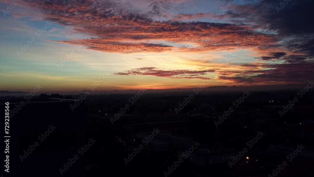 Sunset in the clouds over Curitiba, Brazil Sunset in the clouds over Curitiba, Brazil