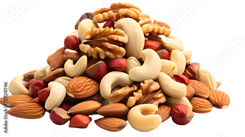 Mix Nuts isolated, transparent PNG background
