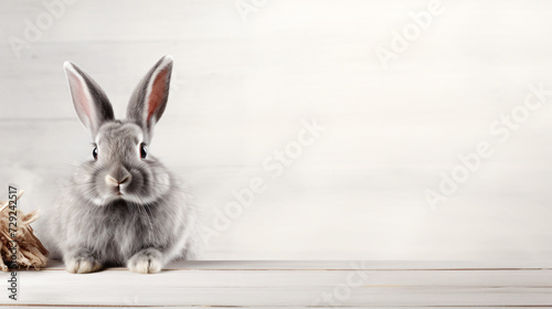 Gray fluffy rabbit