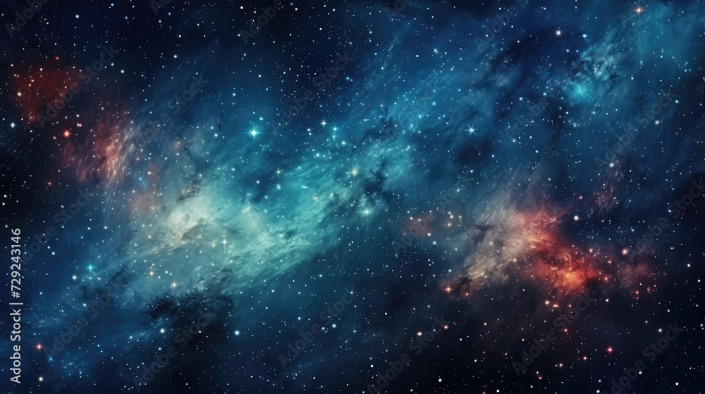 Creative design background in dark blue, yellow and pink. Galaxy or cosmic background of the night sky