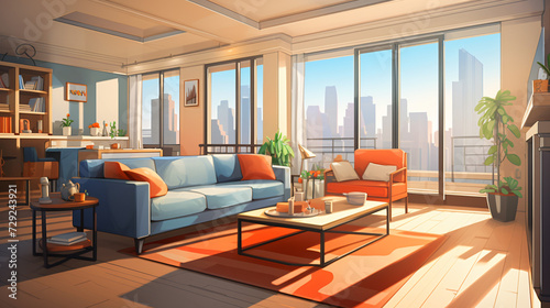 illustration of a contemporary apartment