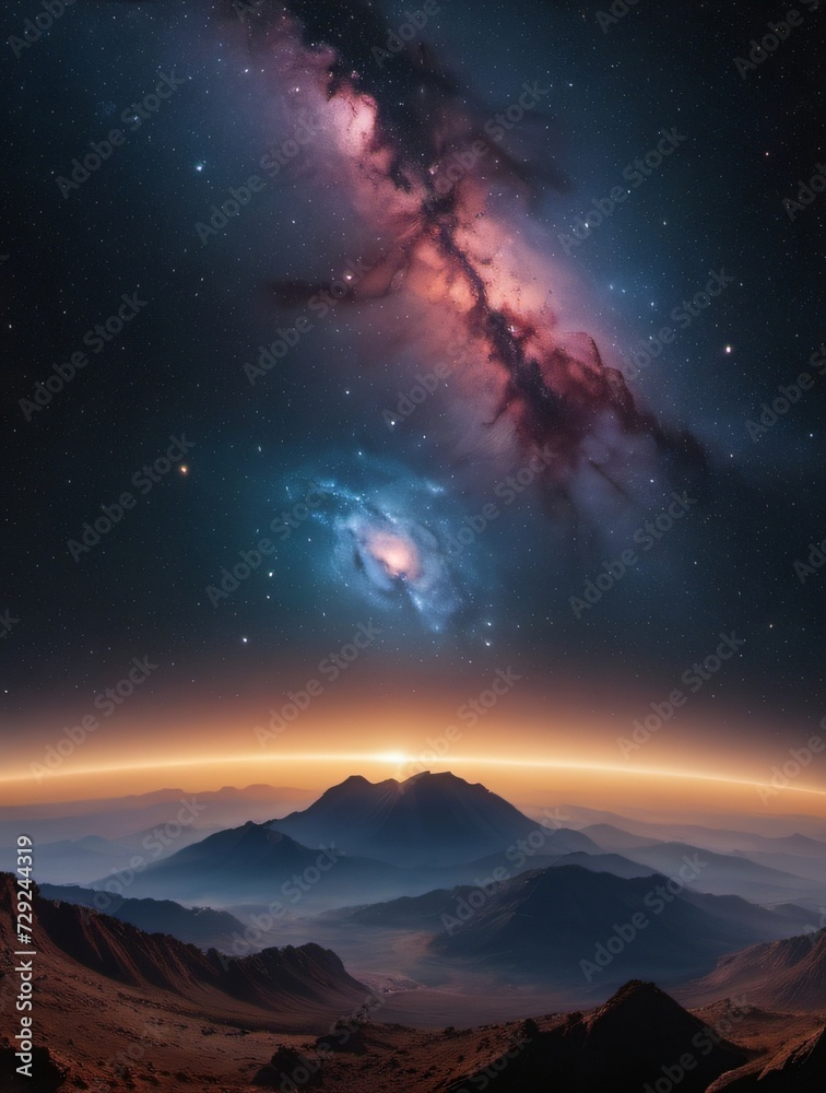 Photo Of Panoramic Space Scene With Stars And Nebula
