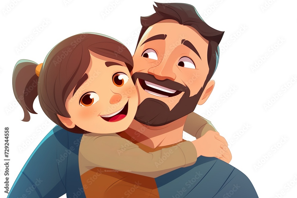happy father's day flat illustration 