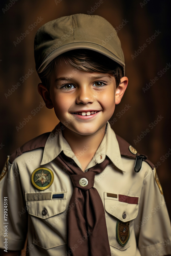 A happy boy scout in uniform. A happy boy scout in uniform.