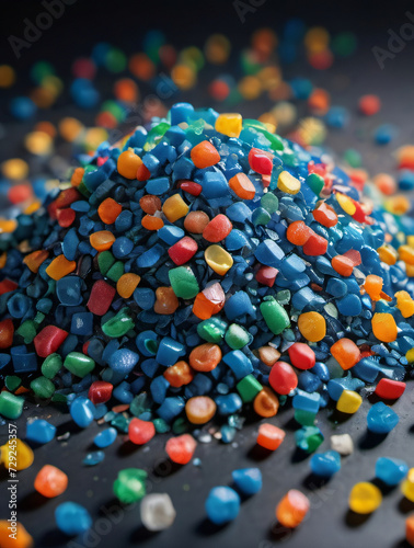 Photo Of Crushed Recycled Plastic Granules Were Converted Into Fresh, Reusable Material, Hue