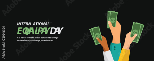 International Equal Pay Day, banner, poster, social media post, vector illustration, awareness, observance, September 18, humanity, equality, diversity, inclusion