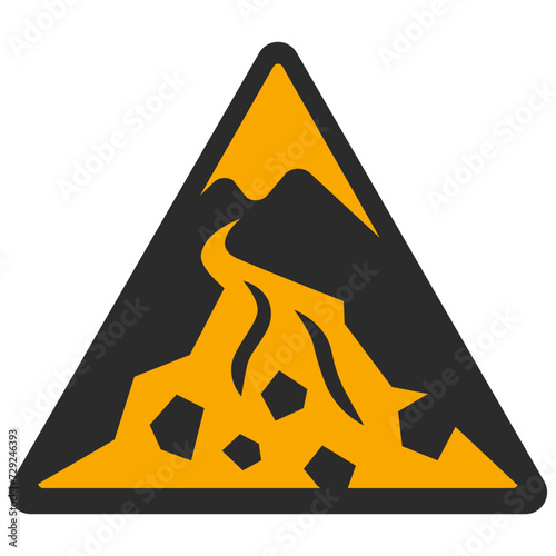 WARNING PICTOGRAM, WARNING; DEBRIS FLOW ZONE ISO 7010 - W076, SVG